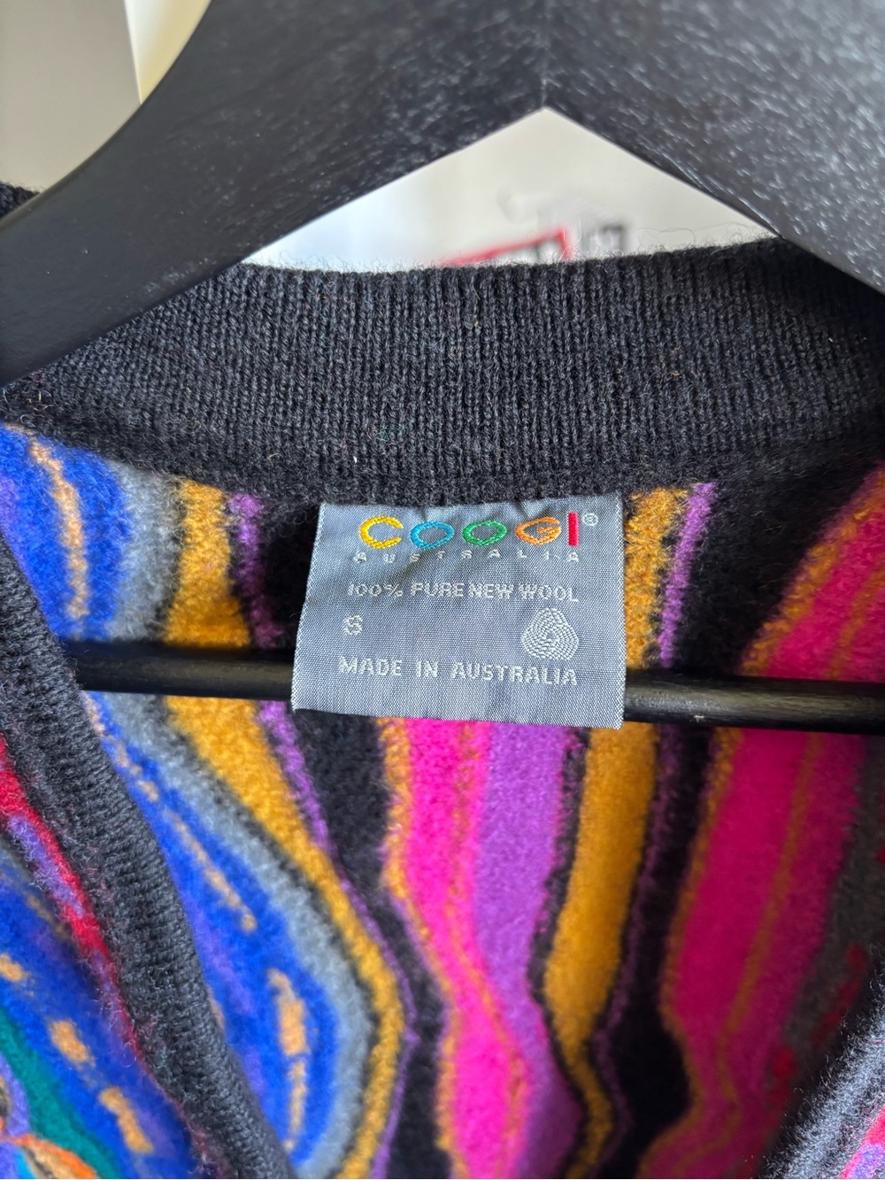 Multicoler Coogi cardigan 100% wool - Picture 3 of 3